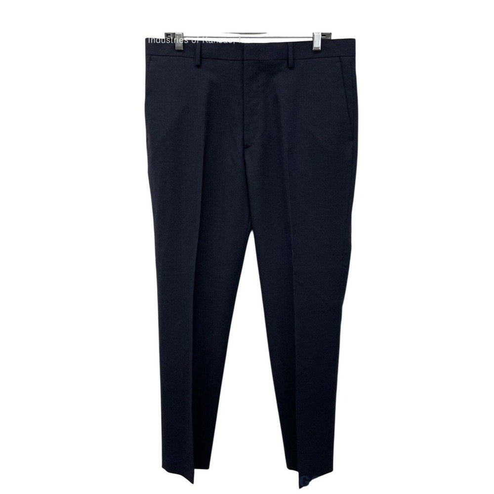 J.Crew Voyager Mens Navy Blue Wool Dress Pants 34x30 Flat Front C2925